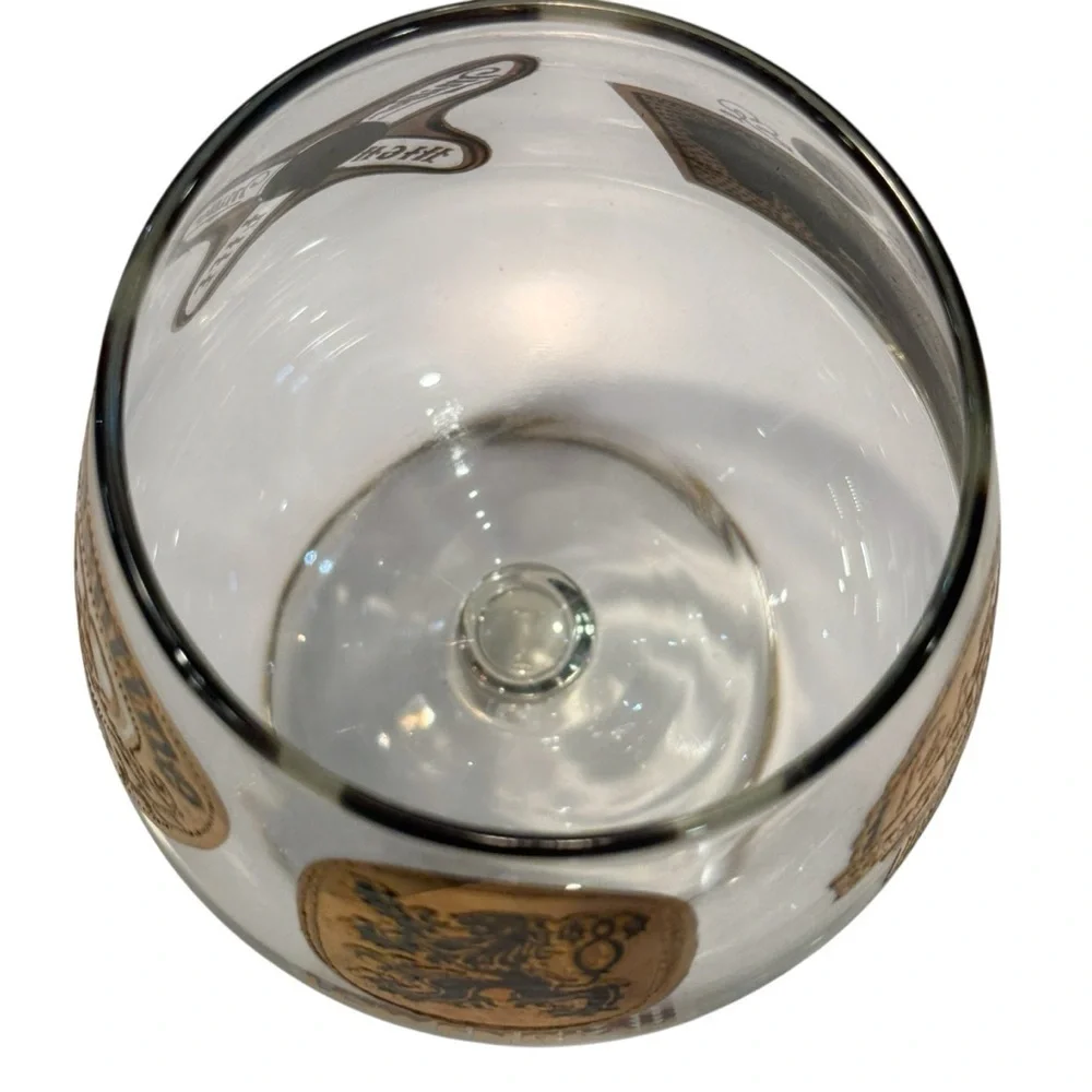 Vintage Beer Snifter Glass 6” Gold Rim Pabst Schlitz Löwenbräu Ballantine Miller